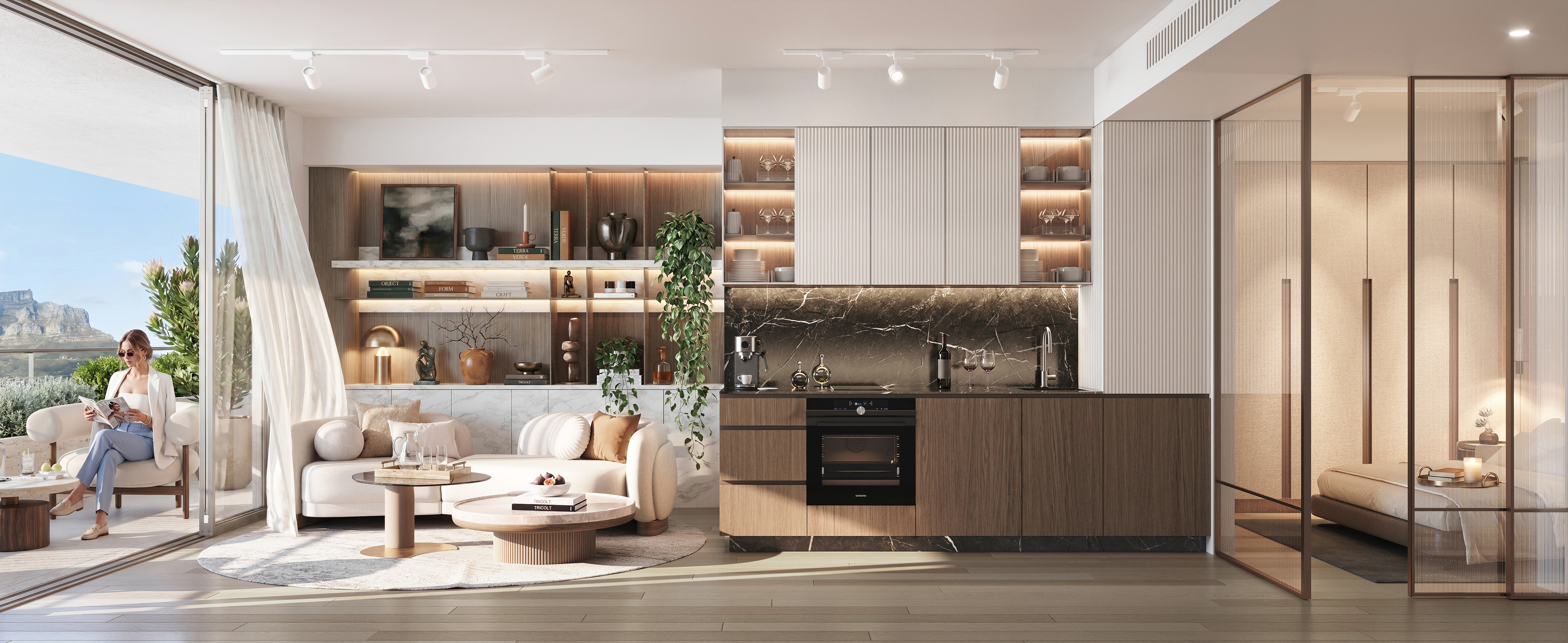 Open-plan living and dining