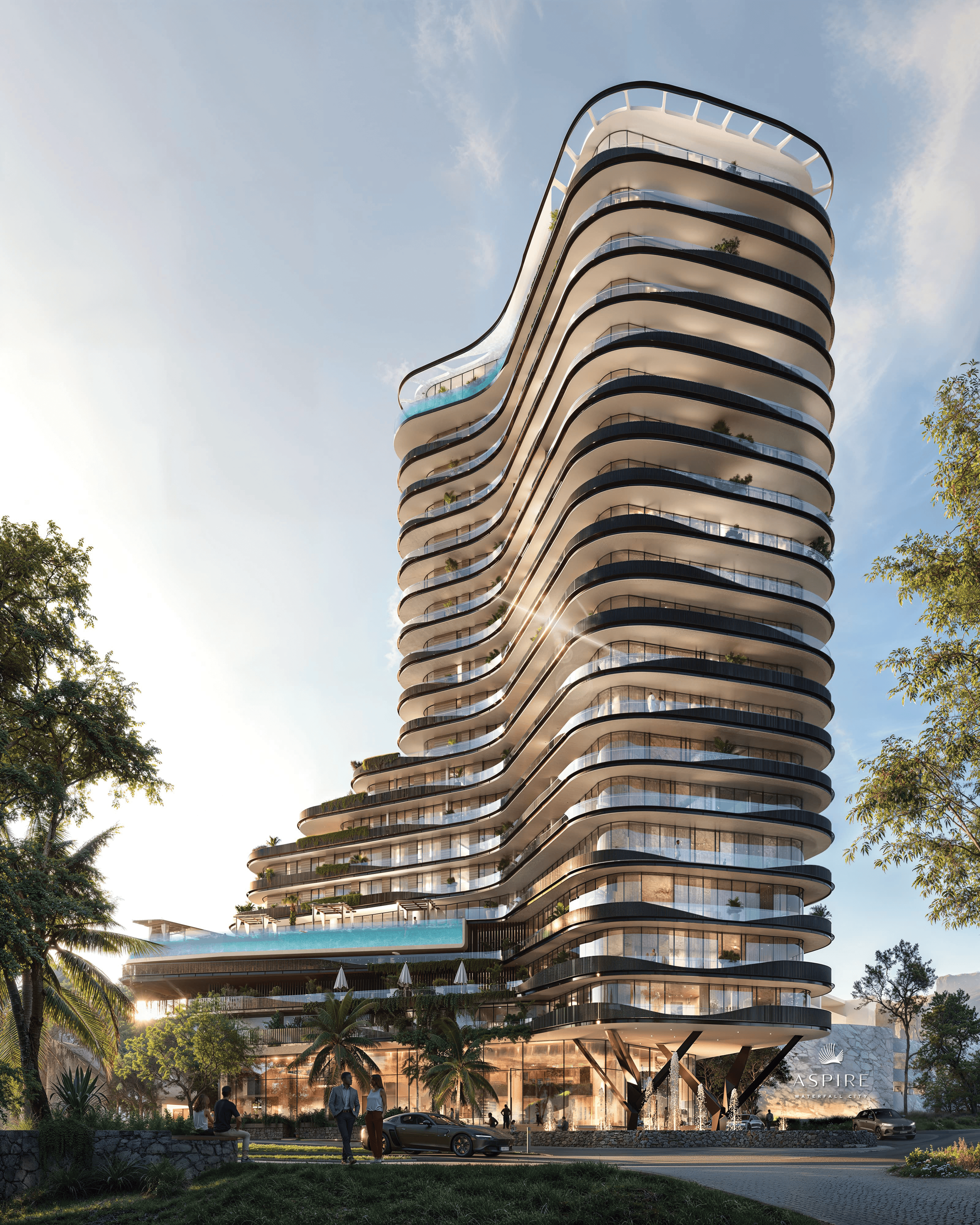 Aspire Waterfall exterior entrance